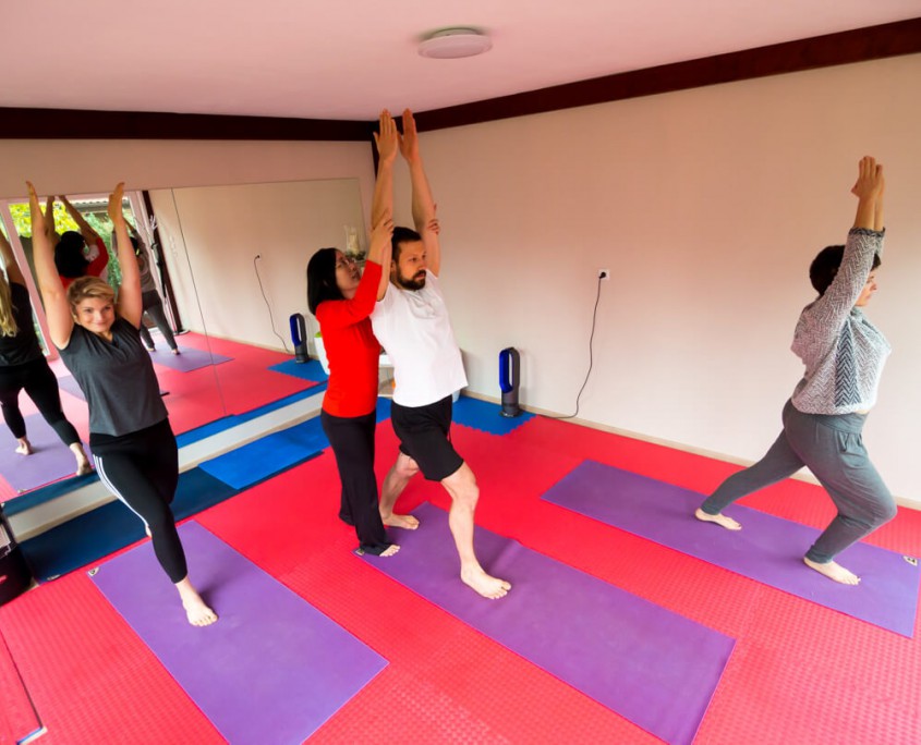 Beim Yoga Unterricht in Damaschke.